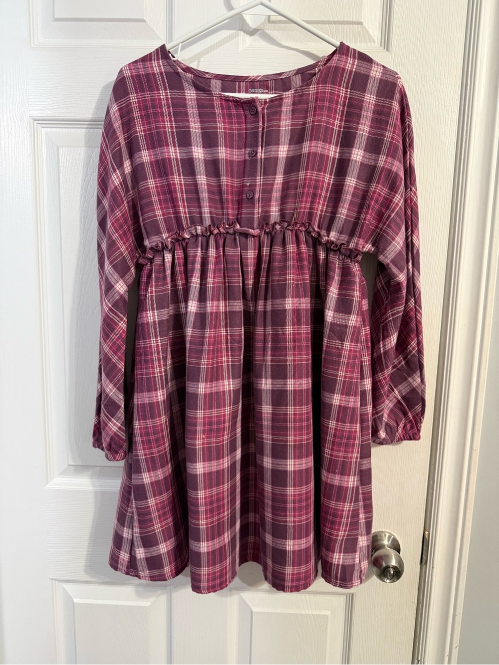 George Plum Plaid Long-Sleeve Girls' Dress